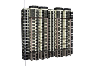 完整的高层住宅小区建筑SU(草图大师)模型