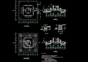 现代园林景观跌水景观素材cad施工图