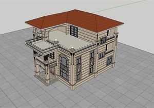 欧式别墅sketchup模型