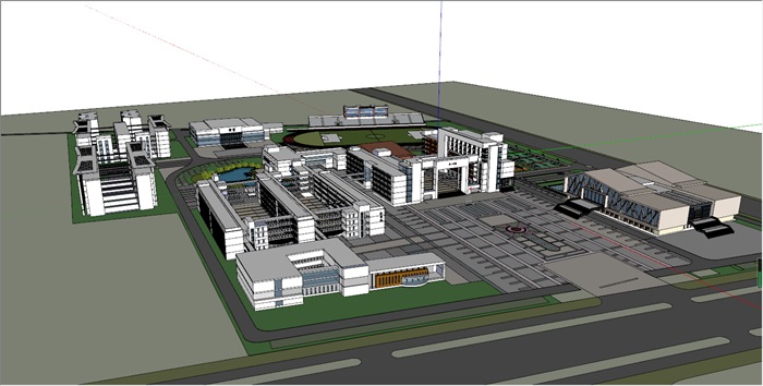 某中学校园整体SU模型(2)