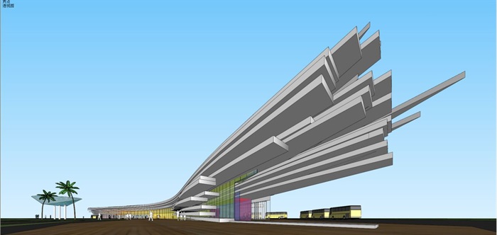 两个客运站建筑方案SU模型(12)