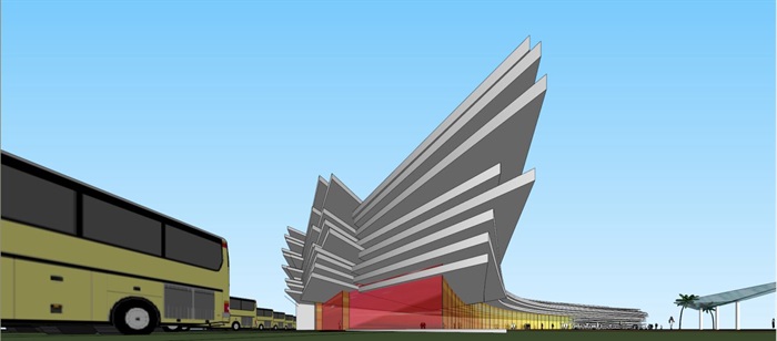 两个客运站建筑方案SU模型(13)