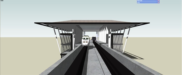 两个现代风格城市轻轨站SU模型(8)