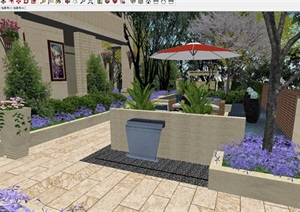 别墅花园售楼展示区景观设计方案SU(草图大师)模型