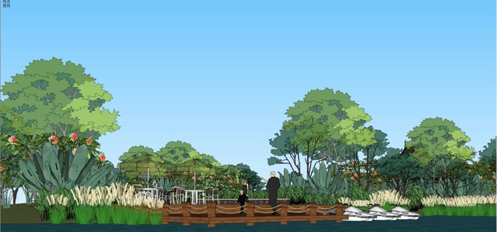 东南亚风格泰式婚礼岛景观设计方案SU模型(8)