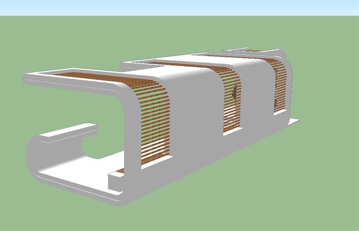 现代廊架景观方案SU模型(8)