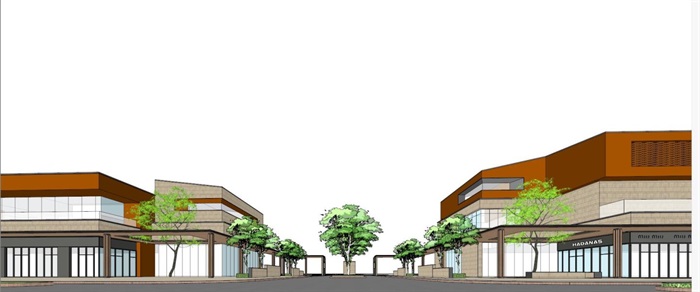 苏州万科沿街商业建筑方案SU模型(7)