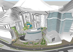 深圳大梅沙金地海景酒店 住宅项目建筑概念方案SU(草图大师)模型