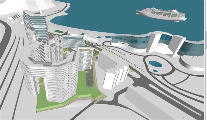 深圳大梅沙金地海景酒店+住宅项目建筑概念方案SU模型(7)