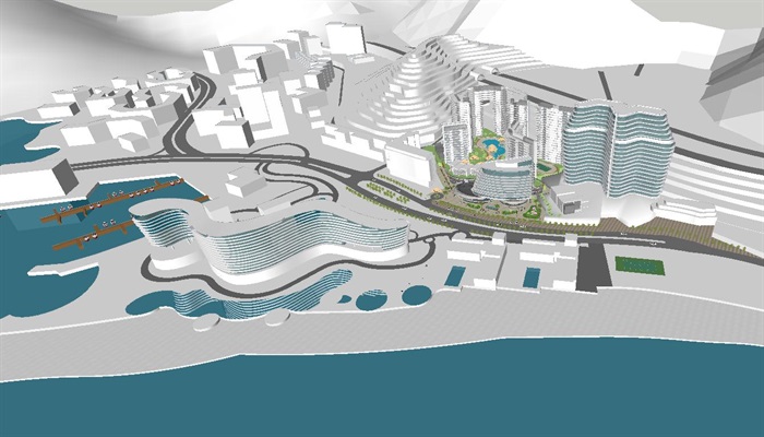 深圳大梅沙金地海景酒店+住宅项目建筑概念方案SU模型(12)