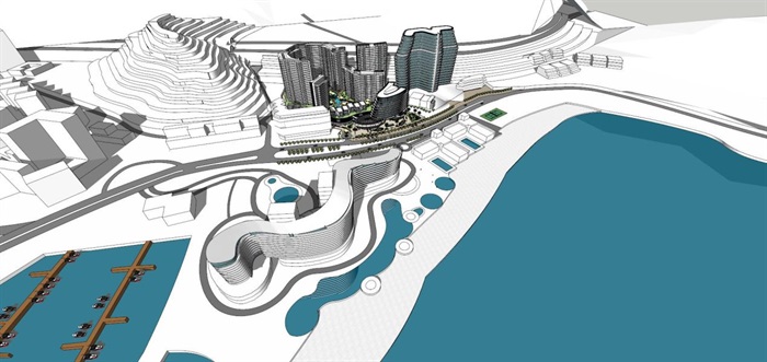 深圳大梅沙金地海景酒店+住宅项目建筑概念方案SU模型(14)