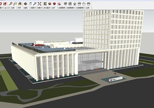 中国银行大楼建筑方案SU(草图大师)模型