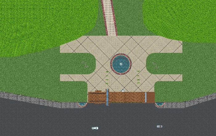 2个生态农业园入口大门建筑方案SU模型(6)