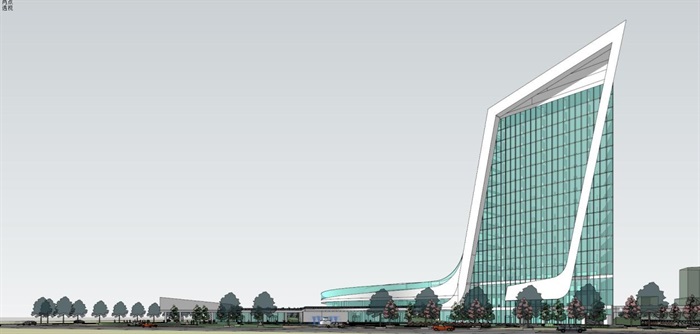 天津现代风格汽车客运站建筑设计方案SU模型(10)