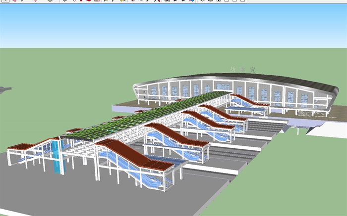 宣城东火车站建筑设计方案SU模型(2)