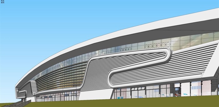 宣城东火车站建筑设计方案SU模型(4)