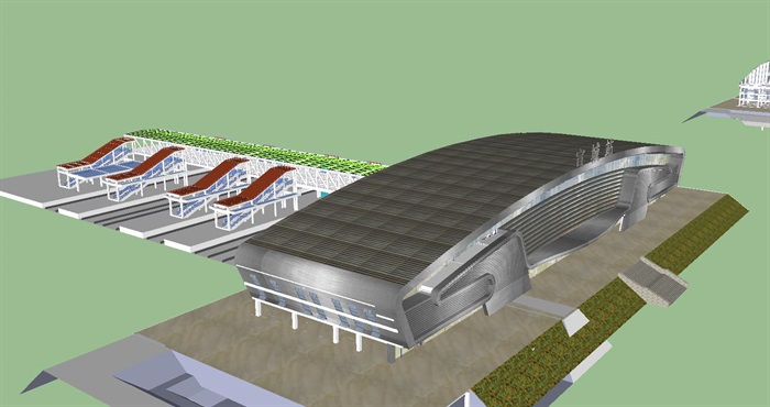 宣城东火车站建筑设计方案SU模型(3)