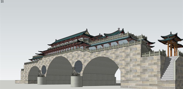 安顺廊桥古建方案SU模型(7)
