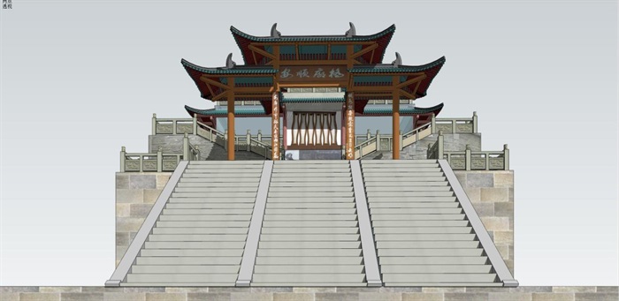 安顺廊桥古建方案SU模型(6)