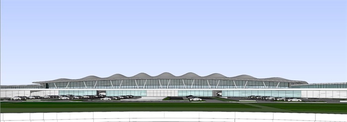 现代风格南京禄口机场建筑设计方案SU模型(4)