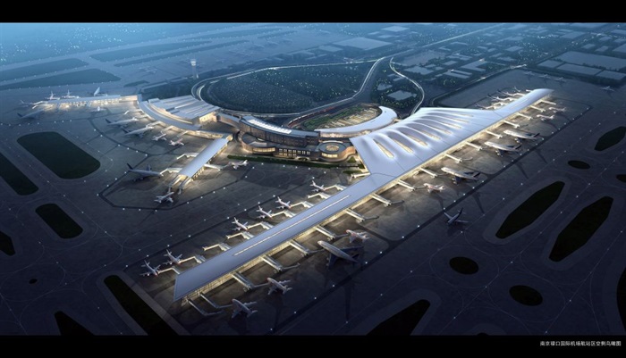 现代风格南京禄口机场建筑设计方案SU模型(6)
