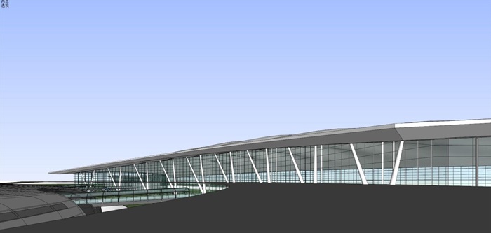 现代风格南京禄口机场建筑设计方案SU模型(9)