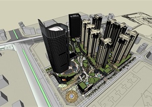 成都丽雅广场（商业 住宅综合体）建筑设计方案SU(草图大师)模型
