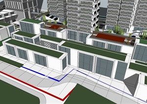 现代风格超高层办公 住宅综合体SU(草图大师)模型