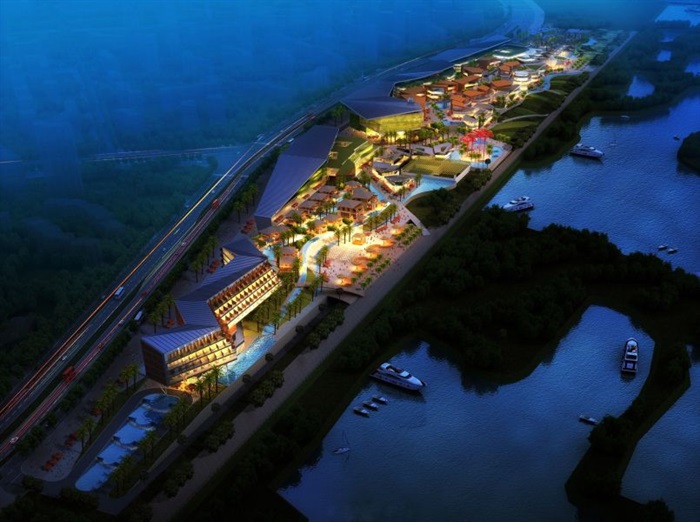 现代风格滨河城市综合体建筑设计方案SU模型(12)