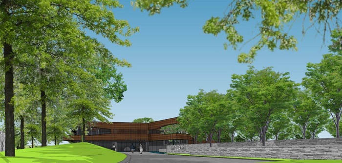 保利三山文翰湖售楼处建筑与景观方案SU模型(4)