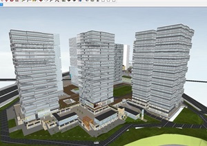 2个北京绿地健康城售楼处建筑设计方案SU(草图大师)模型