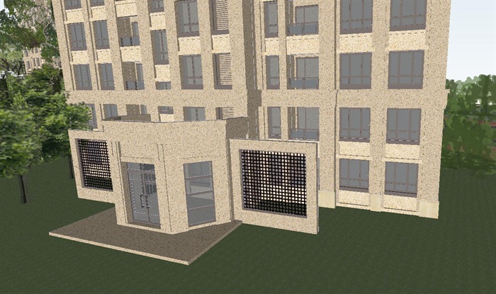 Artdeco风格高层住宅+售楼处方案SU模型(3)