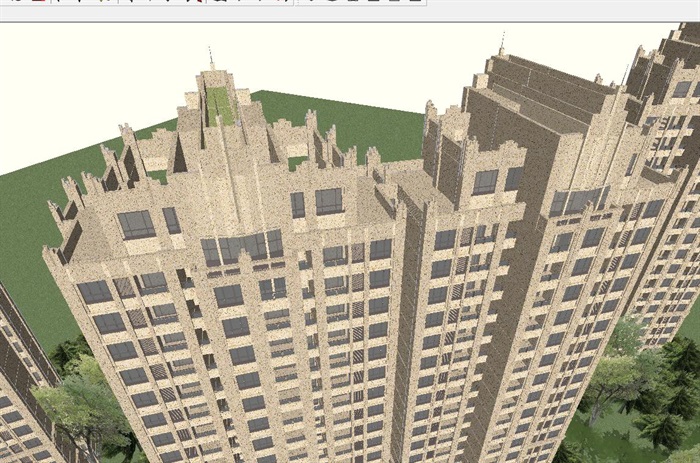 Artdeco风格高层住宅+售楼处方案SU模型(4)
