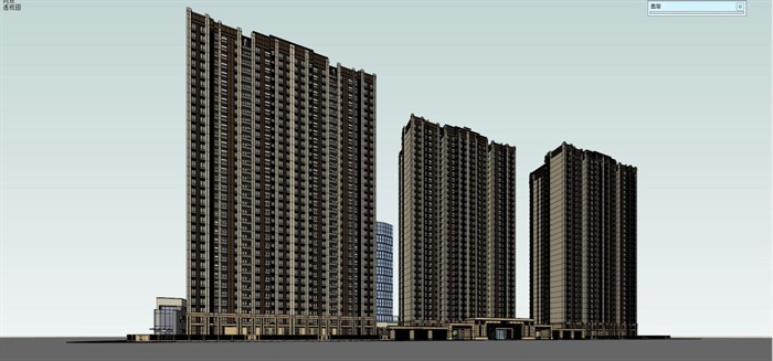 佛山禅城绿地中心住宅+办公综合体SU模型(9)