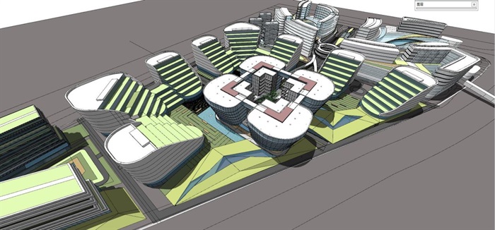 绿地虹桥会展中心项目建筑方案SU模型(2)