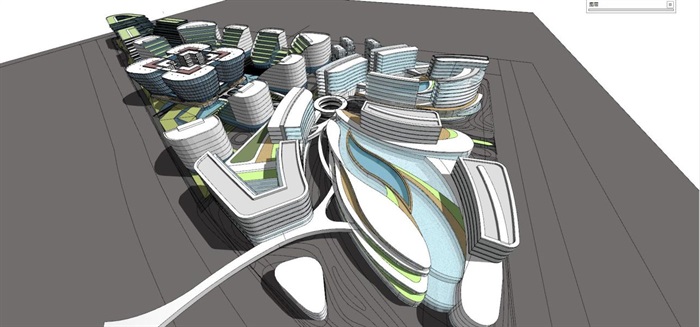 绿地虹桥会展中心项目建筑方案SU模型(9)