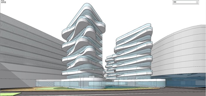 绿地虹桥会展中心项目建筑方案SU模型(11)