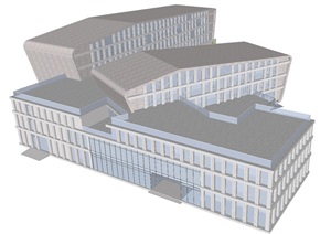 行政中心单体建筑方案SU(草图大师)模型