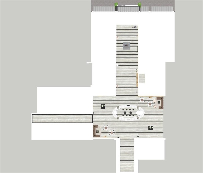 家具建材城大厅装潢设计方案SU模型(6)