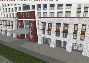 藏式办公楼建筑设计方案SU(草图大师)模型