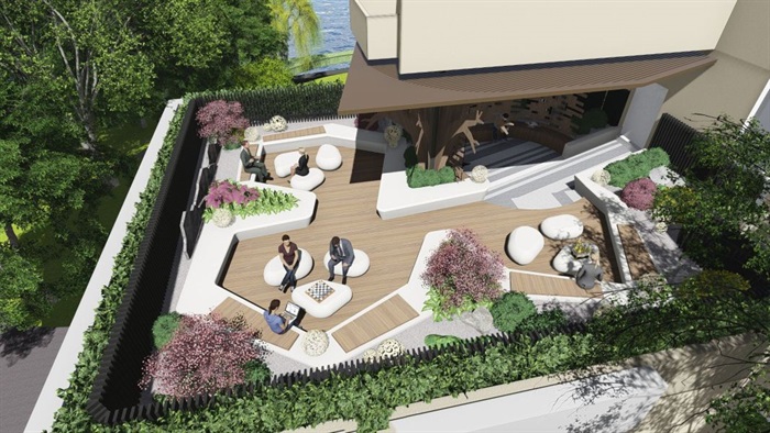 带屋顶花园办公楼景观设计方案SU模型(6)