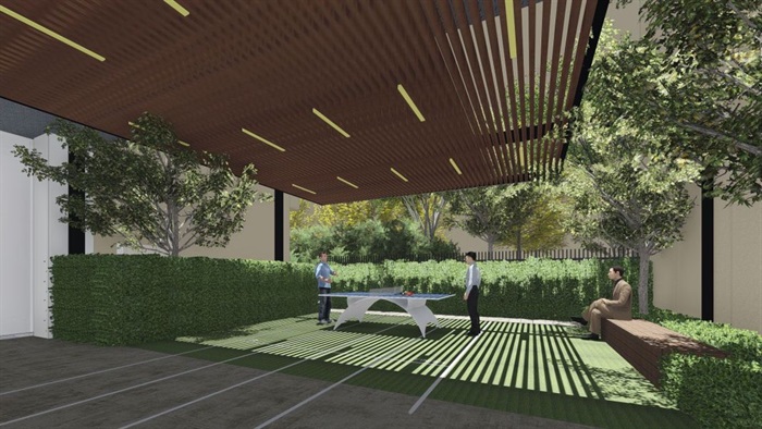 带屋顶花园办公楼景观设计方案SU模型(8)