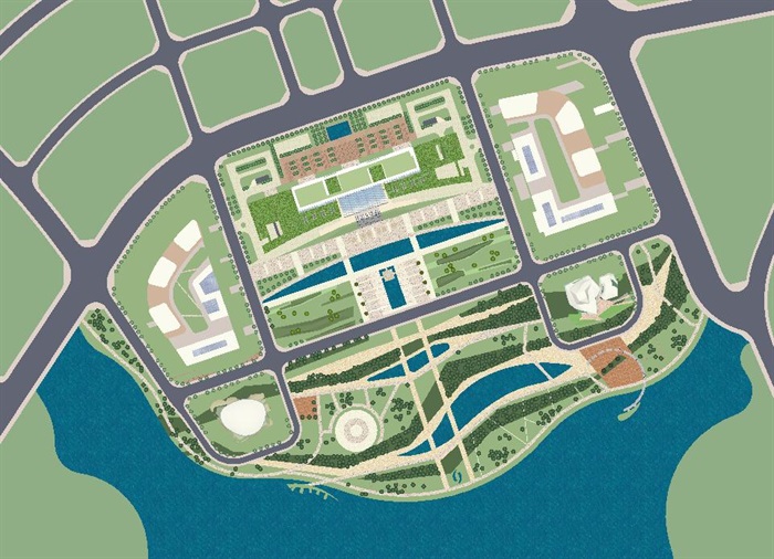 现代风格本溪市民中心政府办公大楼SU模型（附CAD建筑平立剖面）(7)