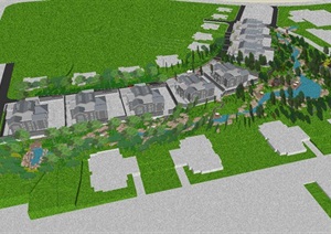 新中式别墅区景观设计方案SU(草图大师)模型