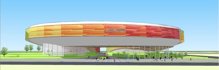 现代风格北滘体育馆初期构思方案方案SU模型(3)