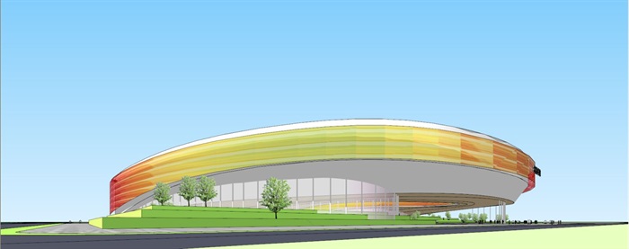 现代风格北滘体育馆初期构思方案方案SU模型(7)