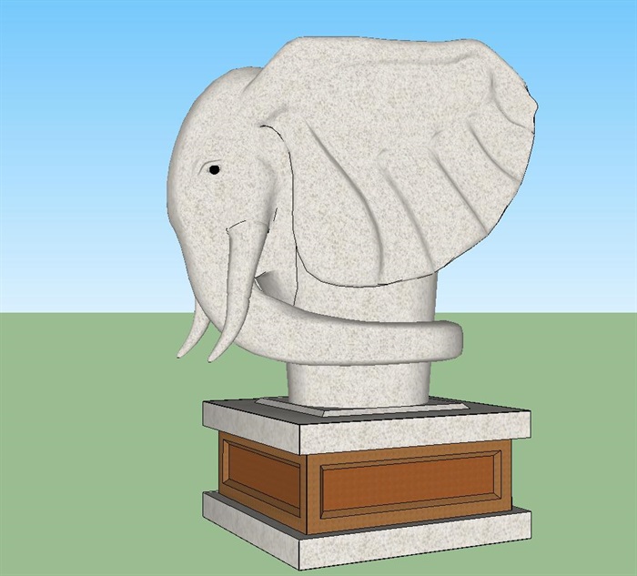 大象雕塑SU模型(1)