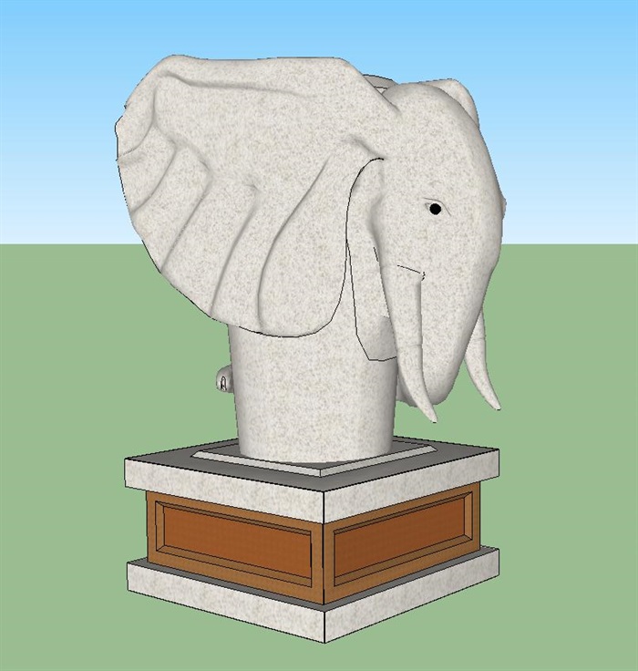大象雕塑SU模型(2)