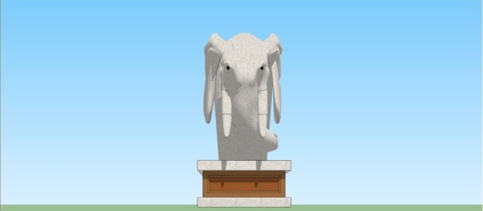 大象雕塑SU模型(4)