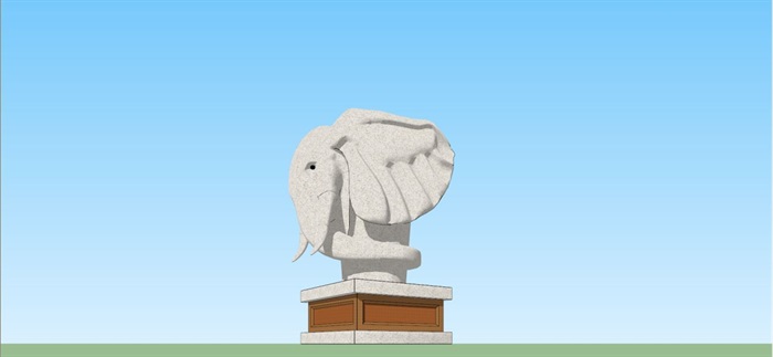 大象雕塑SU模型(5)